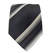 Men's Textured Herringbone Stripe Necktie - Black