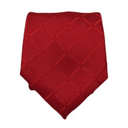 Diamond Collection: Red Tie with Tonal Diamond Stitching