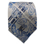 Regal Paisley Collection: Silver and Blue Paisley Pattern Tie