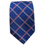 Classic Allure Collection: Blue Diamond Pattern Tie With Pink And Grey Stitching
