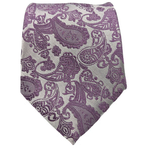 Men's Paisley Design Necktie - Purple
