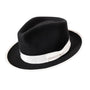 Neoteric Collection: Montique Black 2 1/2 Inch Wide Brim Wool Felt Hat