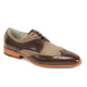 Luxe Linen & Leather Classics - Chocolate Brown & Brown Wingtip Lace Shoes with Linen Upper