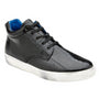 Genuine Ostrich & Soft Italian Calf Leather Ankle Sneakers in Black