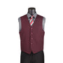 Terra Collection: Wool Feel 5-Button Vest for Men - Burgundy