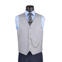 Terra Collection: Grey Solid Color Single Breasted Slim Fit Vest