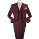 Burgundy 3 Piece Suit Classic Fit Notch Lapel Vest