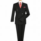 Men’s black high double-breasted modern-fit 2-piece suit