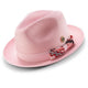 Jivejazzle Collection: Montique Weave Design Fedora Dress Hat In Pink