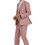 Windwalker Collection: 2-Piece Pin Stripe Slim Fit Suit For Men In Pink