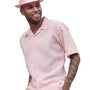HueHarmony Collection: Montique Tone on Tone 2-Piece Walking Suit Set in Pink -2408
