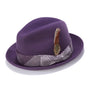 Reginald Collection: Montique H-1724 Wool Felt Fedora - Plum