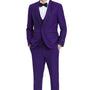 Tranquility Collection: Men's Birdseye 3-Piece Suit In Purple - Slim Fit