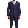 Glitzern Collection: Men's Purple Plaid Hybrid Fit 3 Piece Suit