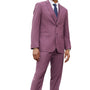 PoshPerry Collection: Men's 3 Piece Solid Textured Hybrid Fit Suit In Purple
