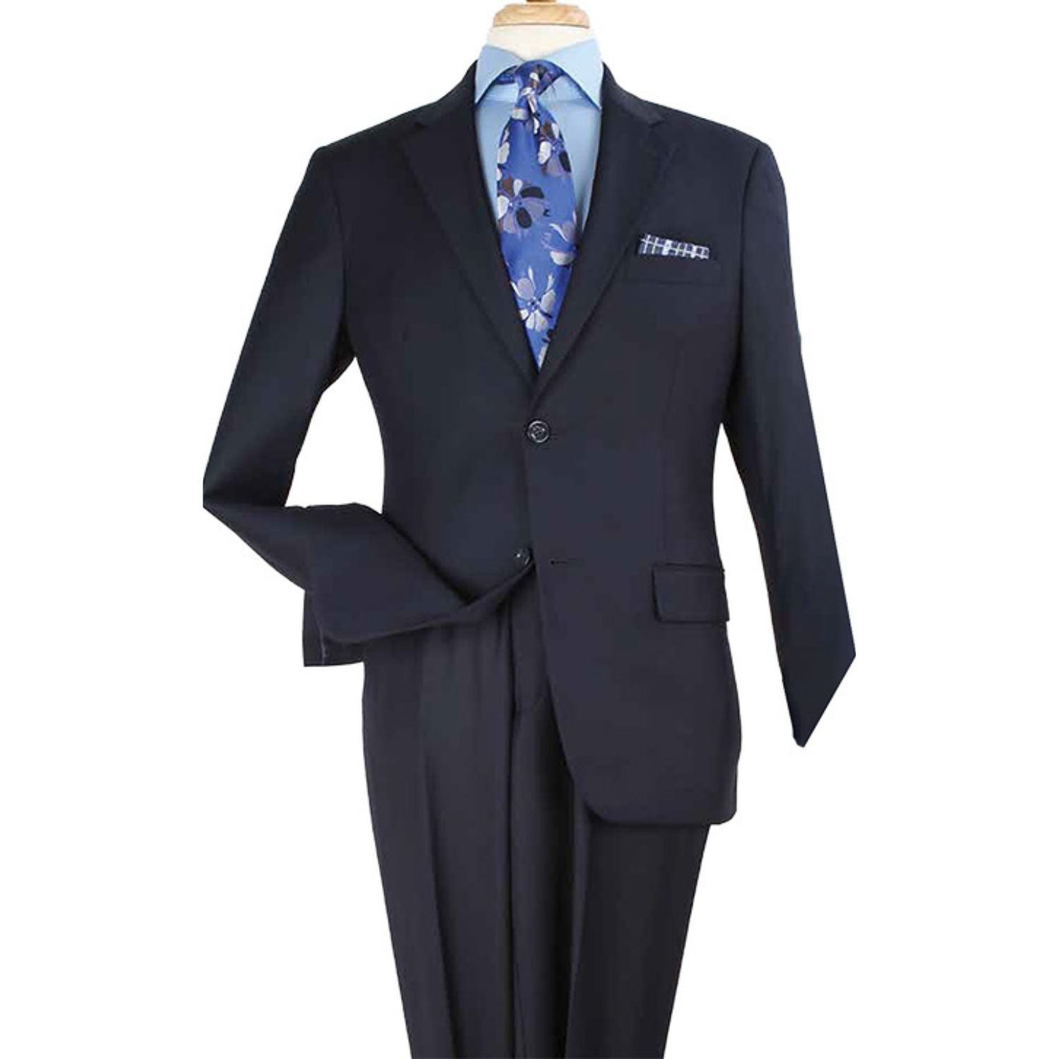 navy 2 piece modern fit suit front view