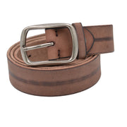 Flame Collection: Brown Single Belt with Distressed Striped Finish