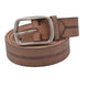 Flame Collection: Brown Single Belt with Distressed Striped Finish