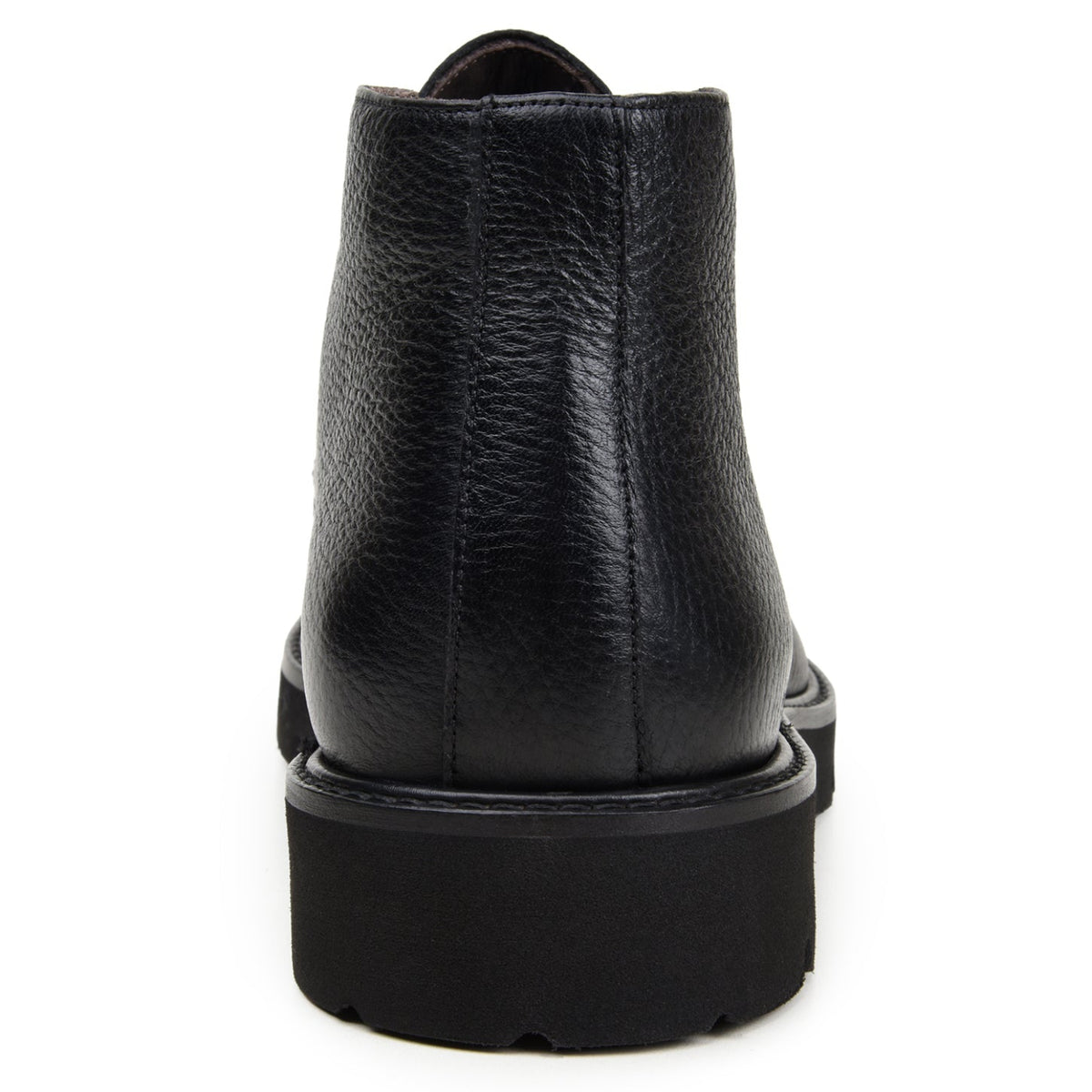 Back view of black Italian calfskin chukka boot