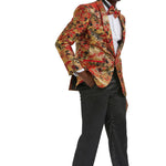 Stylefyre Collection: Men's Single-Breasted Blazer In Red/Gold