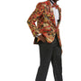 Stylefyre Collection: Men's Single-Breasted Jacket In Red/Gold