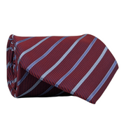 Men's Striped Silk Tie Red, Navy, and Lavender