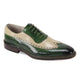 Ross Collection: Olive & Natural Wingtip Brogue Oxford Shoes