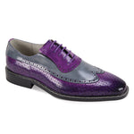 Ross Collection Purple & Grey Wingtip Brogue Oxford Shoes