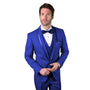 Eliot Collection: 3PC Royal Tuxedo with Flat Front Pants and Matching Bow Tie
