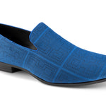 Geometrical Collection: Montique Cobalt  Slip-On Shoes in Geometric Pattern S-2416