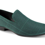 Geometrical Collection: Montique Emerald Slip-On Shoes in Geometric Pattern S-2416