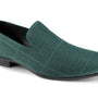 Geometrical Collection: Montique Emerald Slip-On Shoes in Geometric Pattern S-2416