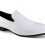 Montique White Slip-On Shoes with Stripe Pattern - S2417