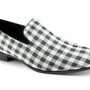 Multihued Collection: Montique Emerald Checkered Loafer Fashion Shoes S-2421