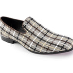 Augustus Collection: Montique Brown Plaid Slip On Loafer - S2453