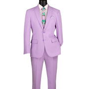 Men's Lavender 2-Piece Solid Color Single Breasted Slim Fit Suit
