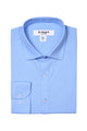 Men's Basic Slim Fit Dress Shirt in Blue - Full Button Up with Standard Collar
