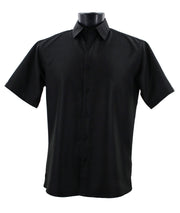 MicroDot Collection Black Tone-on-Tone Micro-Dot Men's Short Sleeve Shirt - Modern Fit