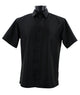 MicroDot Collection Black Tone-on-Tone Micro-Dot Men's Short Sleeve Shirt - Modern Fit