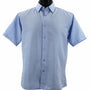 MicroDot Collection Blue Tone-on-Tone Micro-Dot Men's Short Sleeve Shirt - Modern Fit