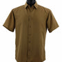 MicroDot Collection Olive Gold Tone-on-Tone Micro-Dot Men's Short Sleeve Shirt - Modern Fit