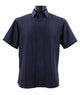MicroDot Collection Navy Tone-on-Tone Micro-Dot Men's Short Sleeve Shirt - Modern Fit