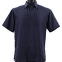 MicroDot Collection Navy Tone-on-Tone Micro-Dot Men's Short Sleeve Shirt - Modern Fit