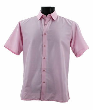 MicroDot Collection Pink Tone-on-Tone Micro-Dot Men's Short Sleeve Shirt - Modern Fit