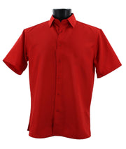 MicroDot Collection Red Tone-on-Tone Micro-Dot Men's Short Sleeve Shirt - Modern Fit