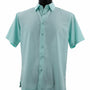 MicroDot Collection Sea Green Tone-on-Tone Micro-Dot Men's Short Sleeve Shirt - Modern Fit