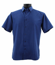 MicroDot Collection Midnight Blue Tone-on-Tone Micro-Dot Men's Short Sleeve Shirt - Modern Fit