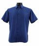 MicroDot Collection Midnight Blue Tone-on-Tone Micro-Dot Men's Short Sleeve Shirt - Modern Fit
