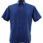 MicroDot Collection Midnight Blue Tone-on-Tone Micro-Dot Men's Short Sleeve Shirt - Modern Fit