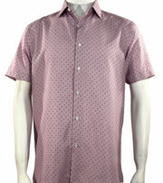 Dusty Rose Speckled Men's Short Sleeve Shirt – Modern Fit